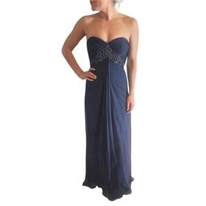 Jovani Strapless Evening Gown Navy